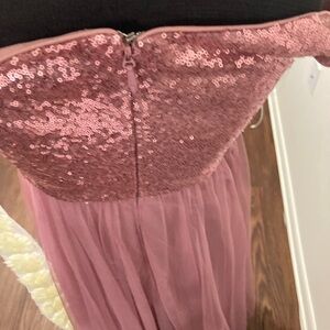 Pink Sequin Strapless Dress